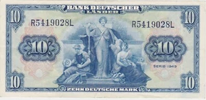 GERMANY BDL Bank Deutscher Lander 10 MARK 1949 XF+ - Picture 1 of 2
