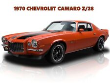 1970 Chevrolet Camaro Z28 NEW Metal Sign: Original Look in Orange & Black