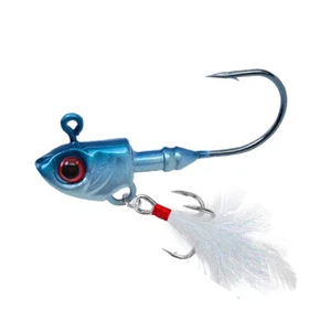 10Pcs Lead Jig Heads feather Fishing Hooks Crappie Lure Swimbait Tackle Jigs - Picture 1 of 29