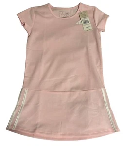 Adidas Girls Dress Size 6 Pink Tennis Striped Logo Kids Polyester New! - Picture 1 of 5