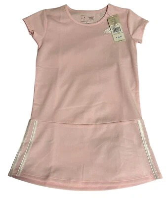 Adidas Girls Dress Size 6 Pink Tennis Striped Logo Kids Polyester New! - Image 1 of 4