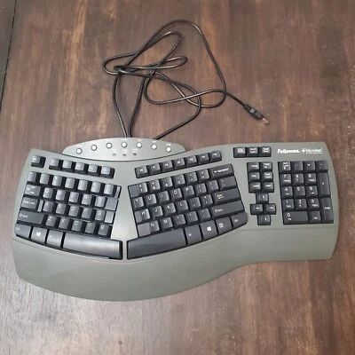 Fellowes Microban Ergonomic USB Computer Keyboard KU-9938 Smart Design - Image 1 of 4