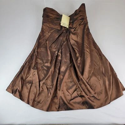 B2 Strapless Mini Gown in Expresso Brown with Shimmer. Size Women's 20 - Image 1 of 4