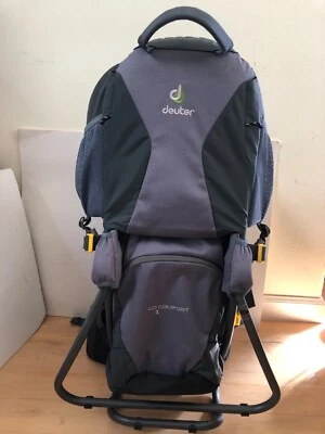 Deuter Kid Comfort 1- Hiking Backpack Used Carrier Grey Black - Image 1 of 4