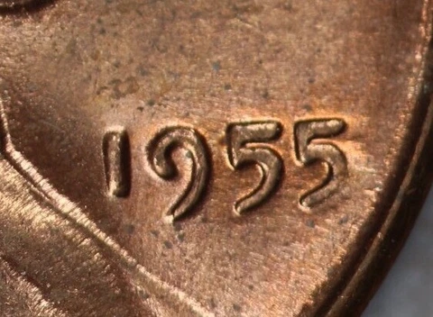 1955 Lincoln Cent "Poor Mans Double Die" 5 Doubled Die Erosion Cover