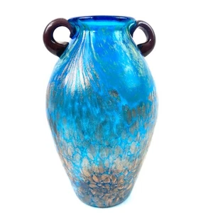 Tiffany Art Glass Urn Blue Vase w/ Copper Flecks - Picture 1 of 4