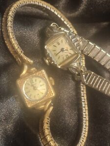 Cool Vintage ladies Bulova antique hand-winding multi jewel wristwatches 4 parts