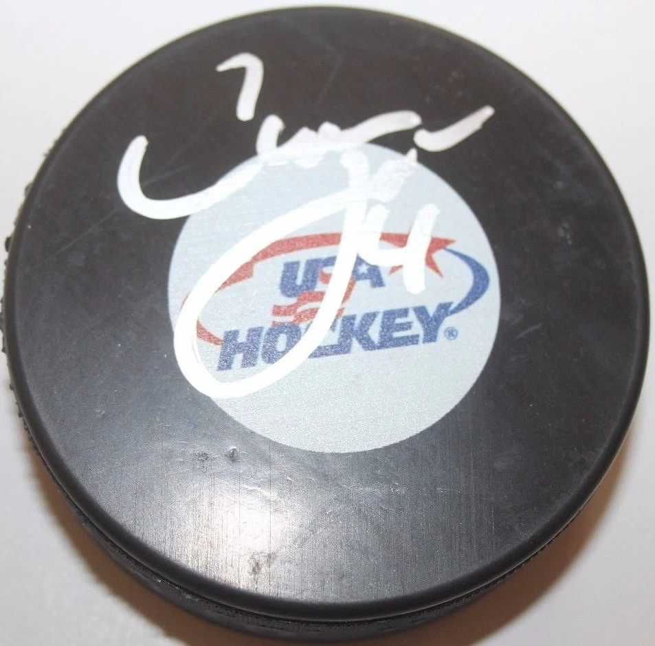 CAM FOWLER FIRMADO ANAHEIM DUCKS TEAM EE. UU. DISCO CON ESTUCHE CERTIFICADO DE AUTENTICIDAD COPA DEL MUNDO Foto 1 de 1