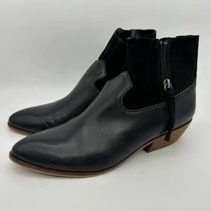 Frye & Co. Women's Rubie Booties Leather Suede Black Ankle Boots Mob Wife Sz 10 - Picture 1 of 7