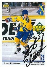 Arto Blomsten autographed Hockey Card (Sweden) 1993 Upper Deck #376