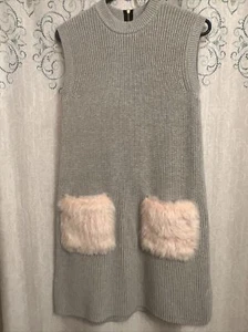 J Crew Crewcuts Faux-Fur Pocket Sweater Dress Size 14 $69.50 NWOT - Picture 1 of 10