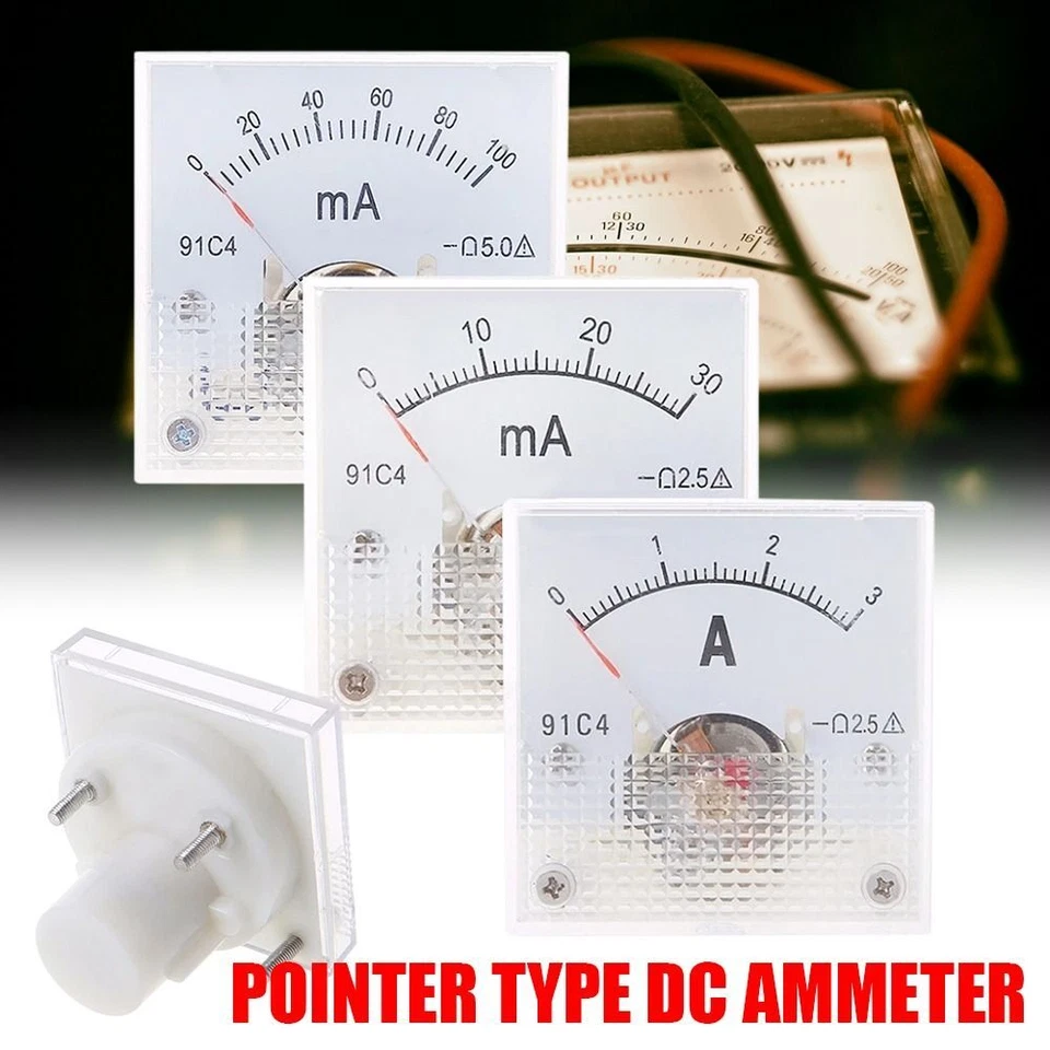 10A 300mA 500mA Pointer Ammeter DC Amp Meters Analog Panel Meter Measuring Tool - Image 1 of 4