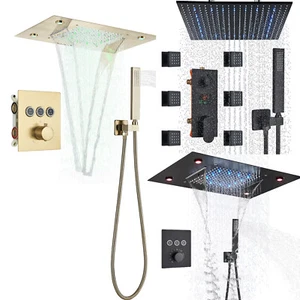Sistema de Ducha Termostático Ducha de Mano Lluvia Cascada Ducha LED Brazo de Ducha - Imagen 1 de 44