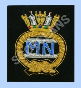 Blazer insignia de lujo SC Merchant Navy lingotes alambre bordado a mano e hilos de seda - Imagen 1 de 1