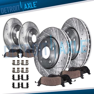 Front Rear Drilled Brake Rotors Ceramic Brake Pads Kit for Hyundai Sonata Kia K5 - Image 1 of 4