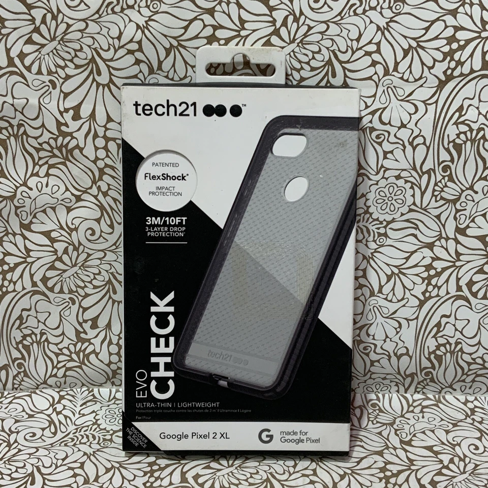 📀 Tech21 Evo Check Case Cover for Google Pixel 2 XL - Smoky Black - Image 1 of 3