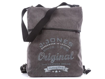 Damen 2in1 Rucksack Tasche Canvas Leder Grau Handtasche Schultertasche - Bild 1 von 4