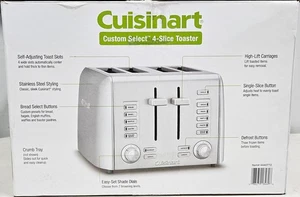 NEU Cuisinart RBT-1350PC Silber Edelstahl Arbeitsplatte 4 Scheiben Toaster zwei Platten - Bild 1 von 6