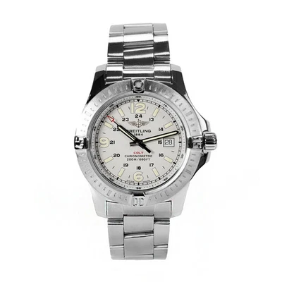 Breitling Colt 44MM A74388 silbernes Zifferblatt Edelstahl Quarzuhr - Bild 1 von 4