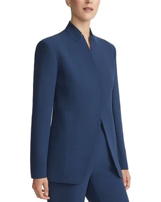 Blazer para mujer Lafayette 148 New York corte curvo azul 4 Foto 1 de 4