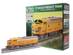 Kato 1060050 N Scale Union Pacific EMD F7 Freight Starter Set (Analog DC) - Picture 1 of 1