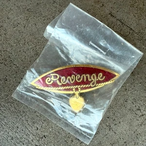 Vntg '86 EURYTHMICS promo pin enamel metal Revenge cloisonne badge sealed button - Picture 1 of 4