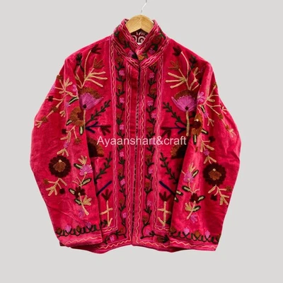 Chaqueta Suzani Terciopelo Bordado Boho Vintage Abrigo Tribal Moda Foto 1 de 4