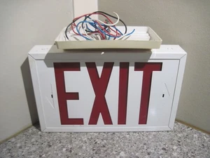 Vintage Wired Lighted Metal Exit Sign Ceiling Mount Fixture (Price Reduced) - Picture 1 of 5