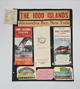 1000 Islands, Alexandria Bay, NY-1952 Scrapbook page-Travel Brochures, Postcards - Picture 1 of 3