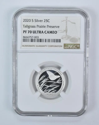 2020-S Washington Quarter ATB Silver Tallgrass Prairie PF70 UCAM NGC *0917 - Image 1 of 4