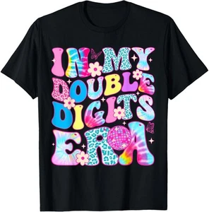 Girl In My Double Digits Era Retro 10 Year Old 10th Birthday T-Shirt Hoodie - Picture 1 of 16