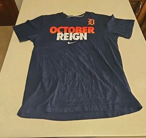 Nike Detroit Tigers October Reign Mens Size L Crewneck T Shirt Miguel Cabrera - Picture 1 of 4