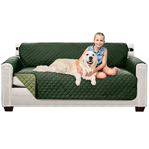 Original Sofa Shield (tm) Reversible Furniture Protector. Hunter Green Sage C9