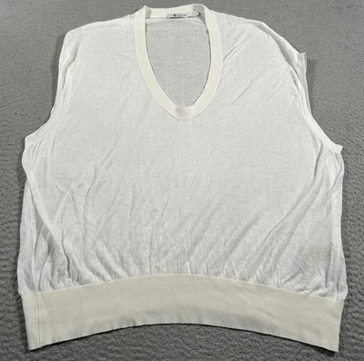 T Alexander Wang Chaleco Mujer Mediano Blanco Gran Tamaño Tejido Sin Mangas Pullover Foto 1 de 4