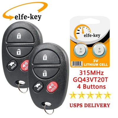 2 Llavero remoto 4B para Toyota Sequoia Highlander 2008 2009 2010 2011 2012 2013 Foto 1 de 4