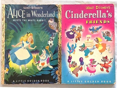 Lote de 2 libros A Little Golden 1ª edición. "A" Cenicienta y Alicia en el País de las Maravillas en muy buen estado Foto 1 de 4