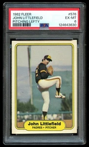 1982 Fleer #576 John Littlefield PSA 6 EX-MT Reverse Negative Ptiching Lefty - Bild 1 von 2