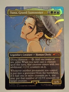 Yuna Grand Summoner Promo 0001 Final Fantasy MTG Borderless Foil Magic Gathering - Picture 1 of 2