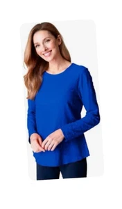 Maglione top Old Navy taglia 2 XL blu nuovo con etichette testurizzato elasticizzato maniche lunghe - Foto 1 di 10