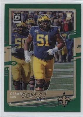 2020 Panini Donruss Optic Rookies Green Prizm /5 Cesar Ruiz #131 Rookie RC - Image 1 of 2