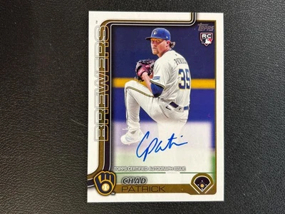 Chad Patrick 2025 Topps Auto Autograph Rookie RC Milwaukee Brewers E25 - Image 1 of 2