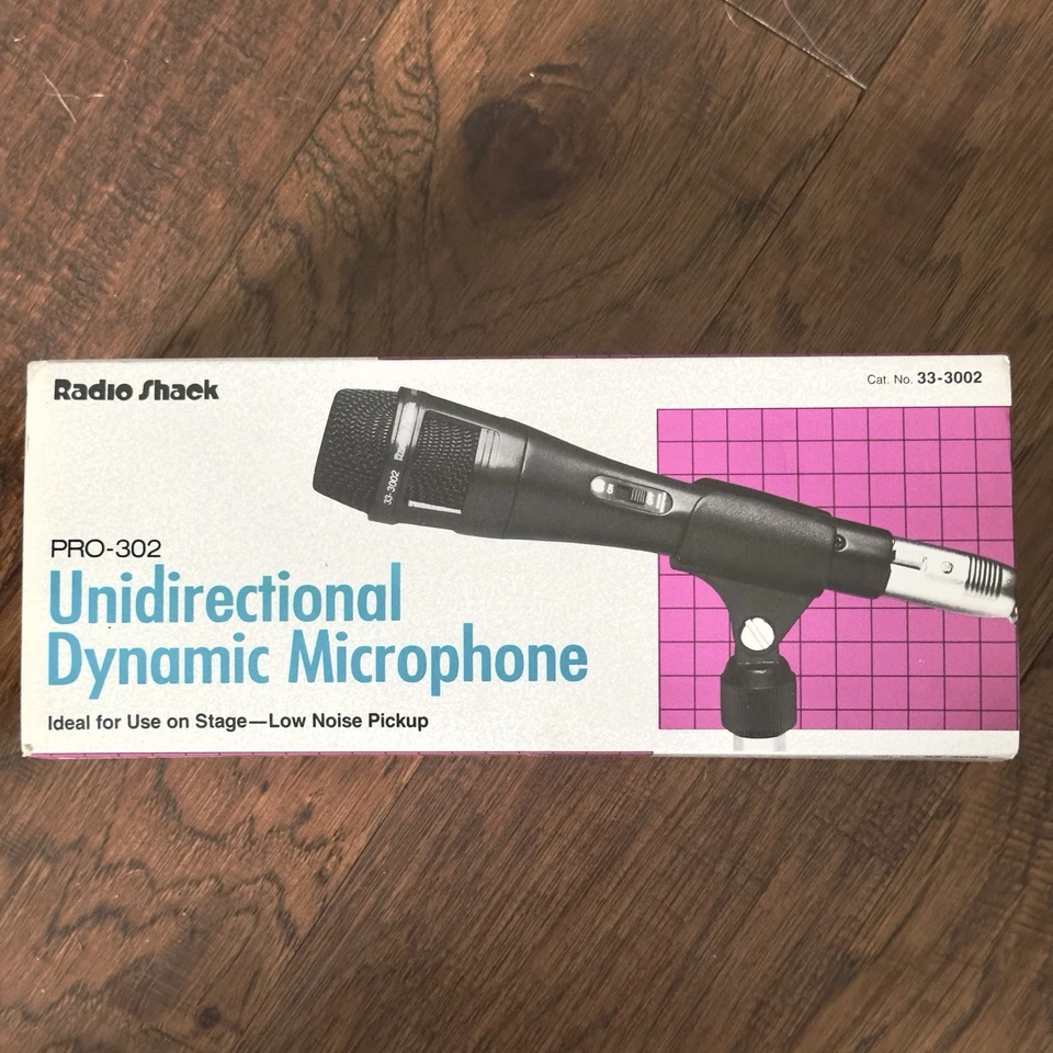 NIB Microphone Radio Shack Pro-302 Unidirectional Dynamic Cat. No.33-3002 VTG - Image 1 of 4
