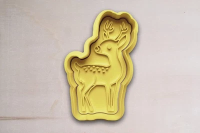 Keksform Reh PLA mit Stempel – süße Tiermotiv Backform für Kinder und Familie - Bild 1 von 4
