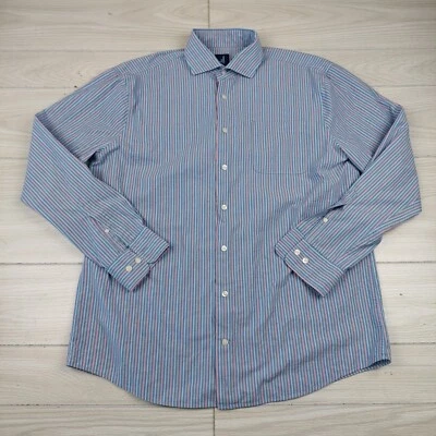 Camisa de vestir Johnnie O Multi para hombre grande a rayas manga larga abotonada genial Foto 1 de 4