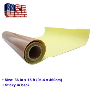 US Stock 36 in x 15 ft Self-Adhesive PTFE Fabric Sheet 5Mil Thickness - Picture 1 of 13