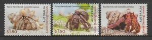 COCOS Islands 2024 CANGREJOS ERMITAÑOS Diseño Vida Marina Juego de 3 MNH - Imagen 1 de 1