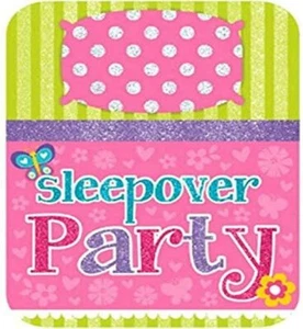 Sleepover Party Invitations Amscan 8CT w/ Envelopes Glitter - Picture 1 of 1