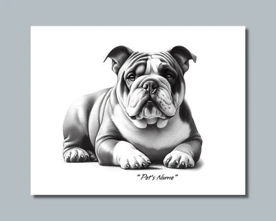 Personalized PIT BULL BULLY Pet Print Photo DOG'S NAME Picture 8x10 11x14 (P3) - Image 1 of 4
