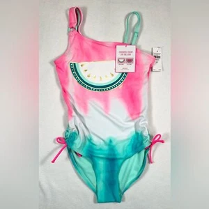 JUSTICE Girls Watermelon Color Changing One Piece Swimsuit 12 NEW NWT Summer - Picture 1 of 12