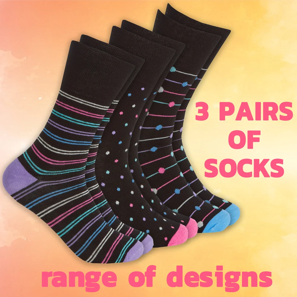 Mujer Damas 3 Pares Calcetines Diabéticos No Elásticos Prenda para el torso Suelta Extra Ancha Edema Nuevo Foto 1 de 1